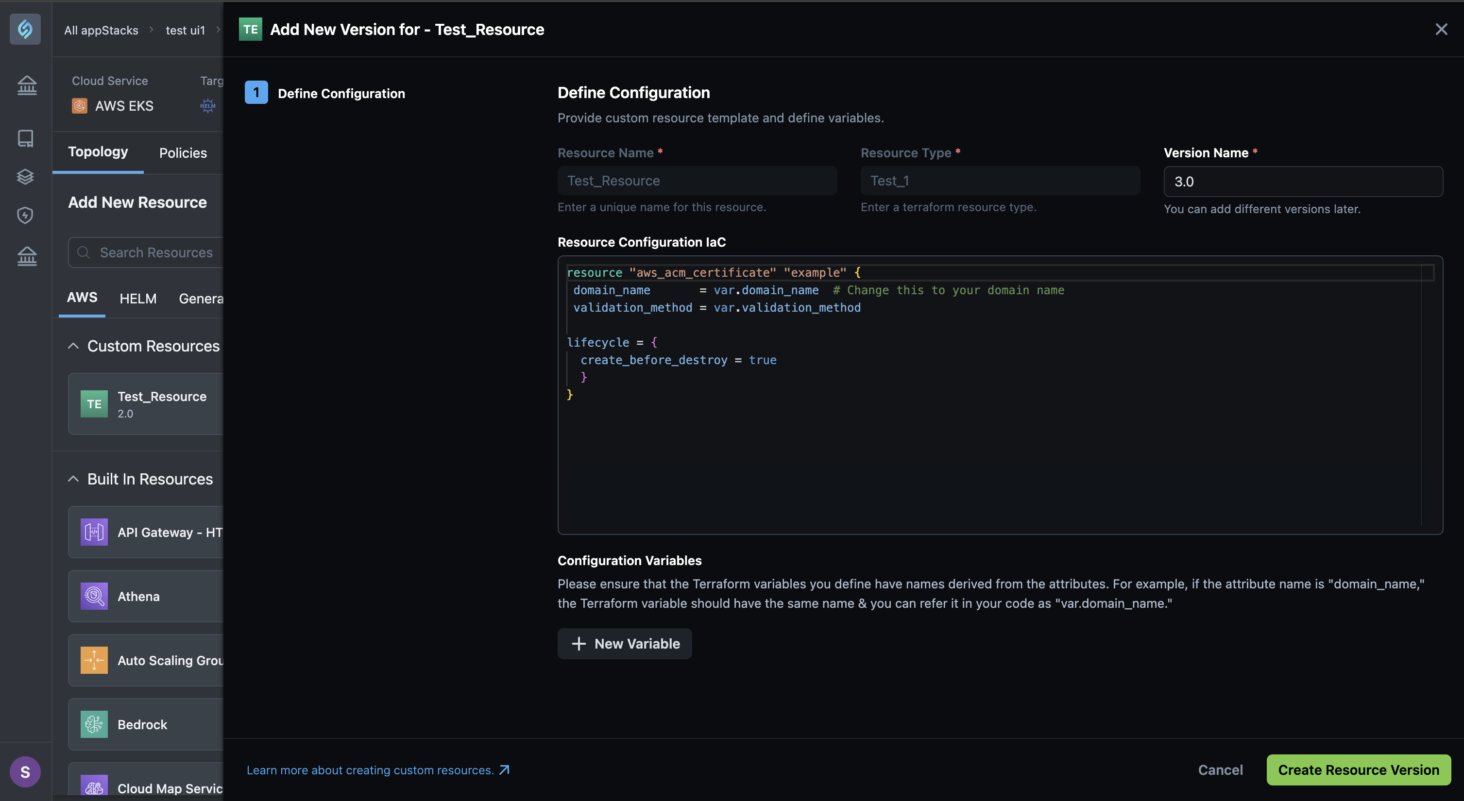 Create Resource Version2