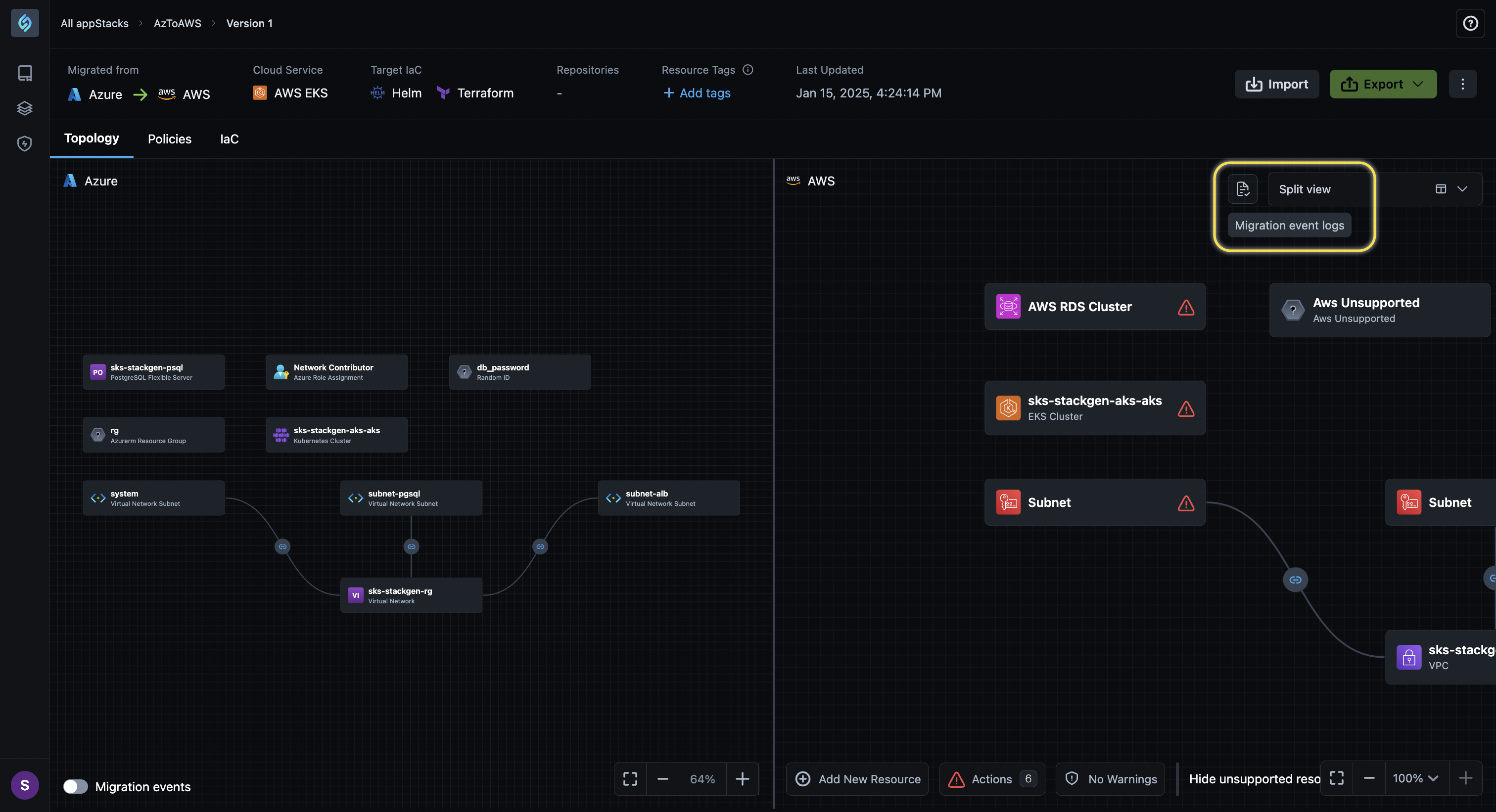 Migration Event Logs