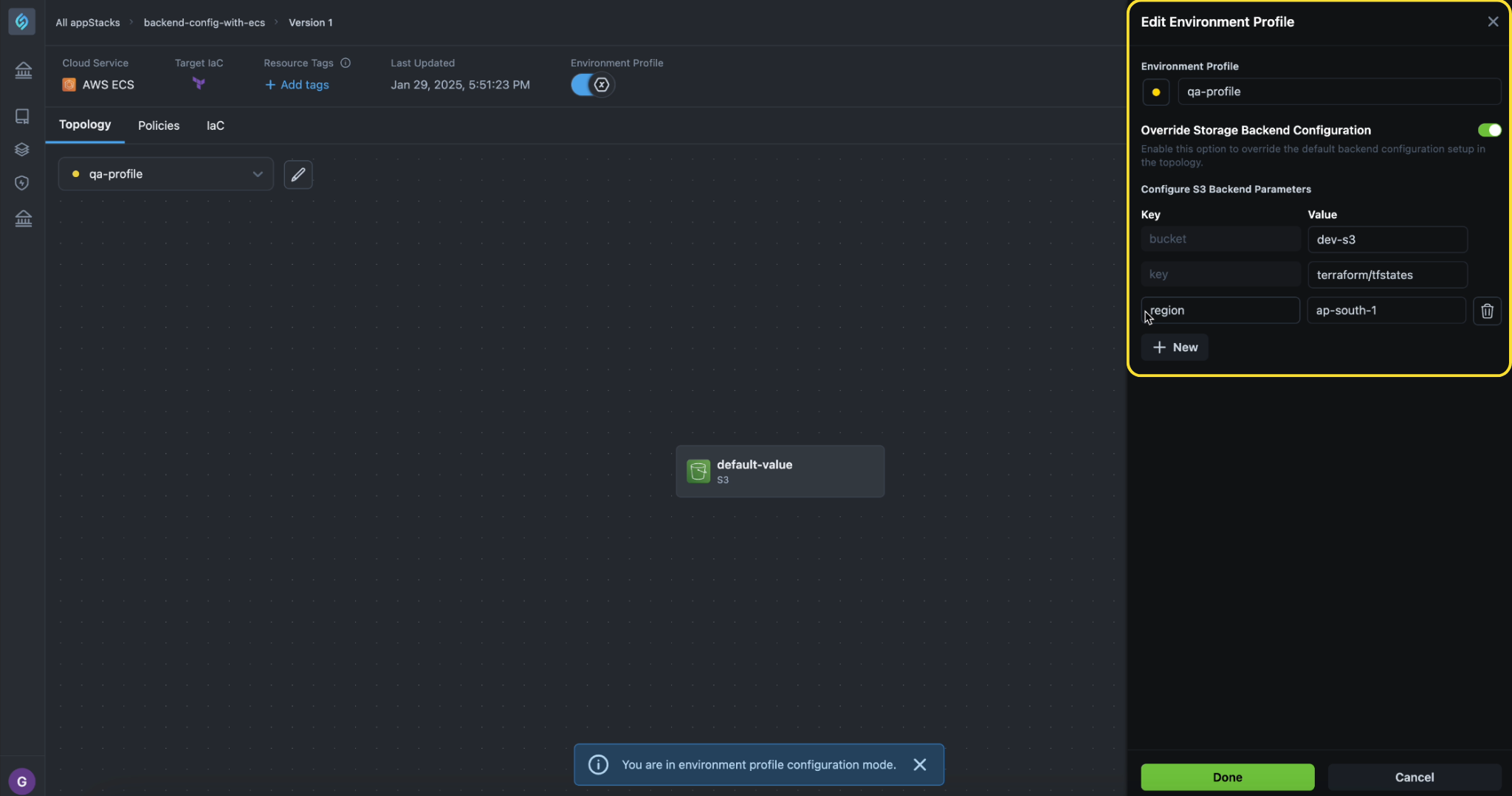 Backend Config Override