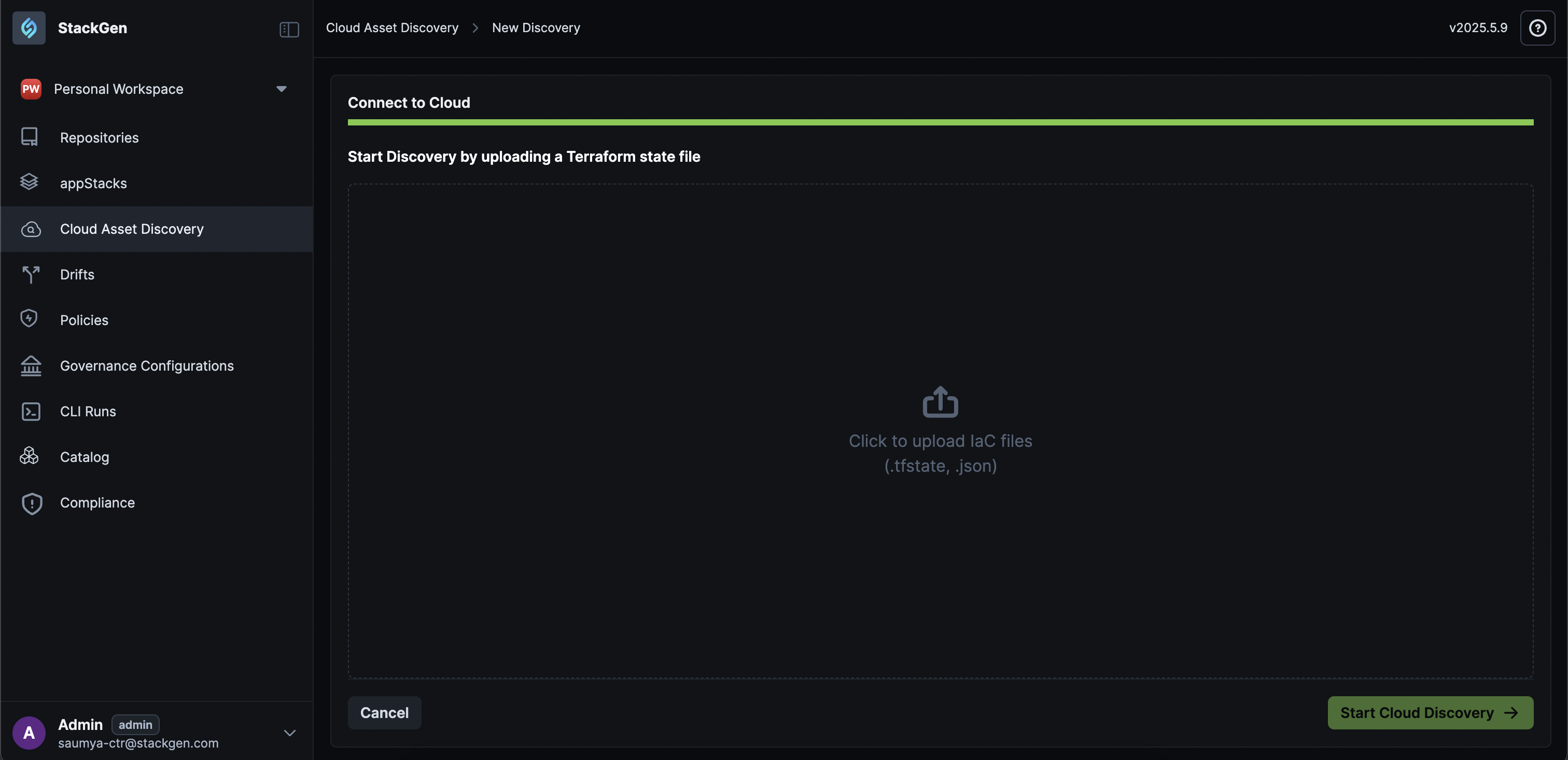 Upload tfstate